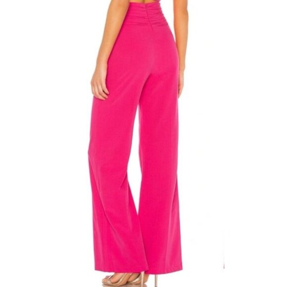 Lovers And Friends Dorinda Wide Leg Pant in Neon Pink High Waist Medium NWT - Picture 2 of 13